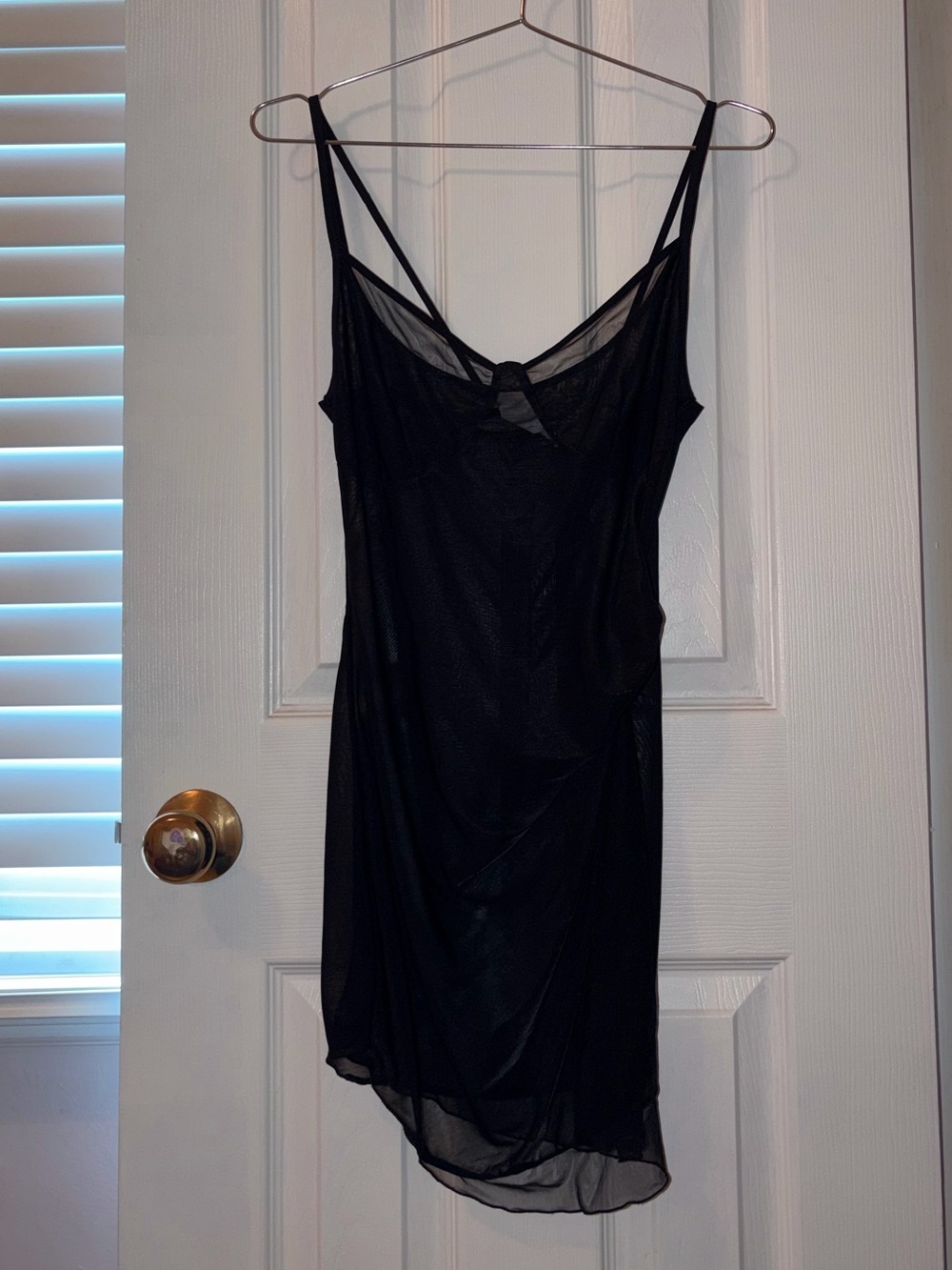 God Save the Queen Black Sheer Slip Dress